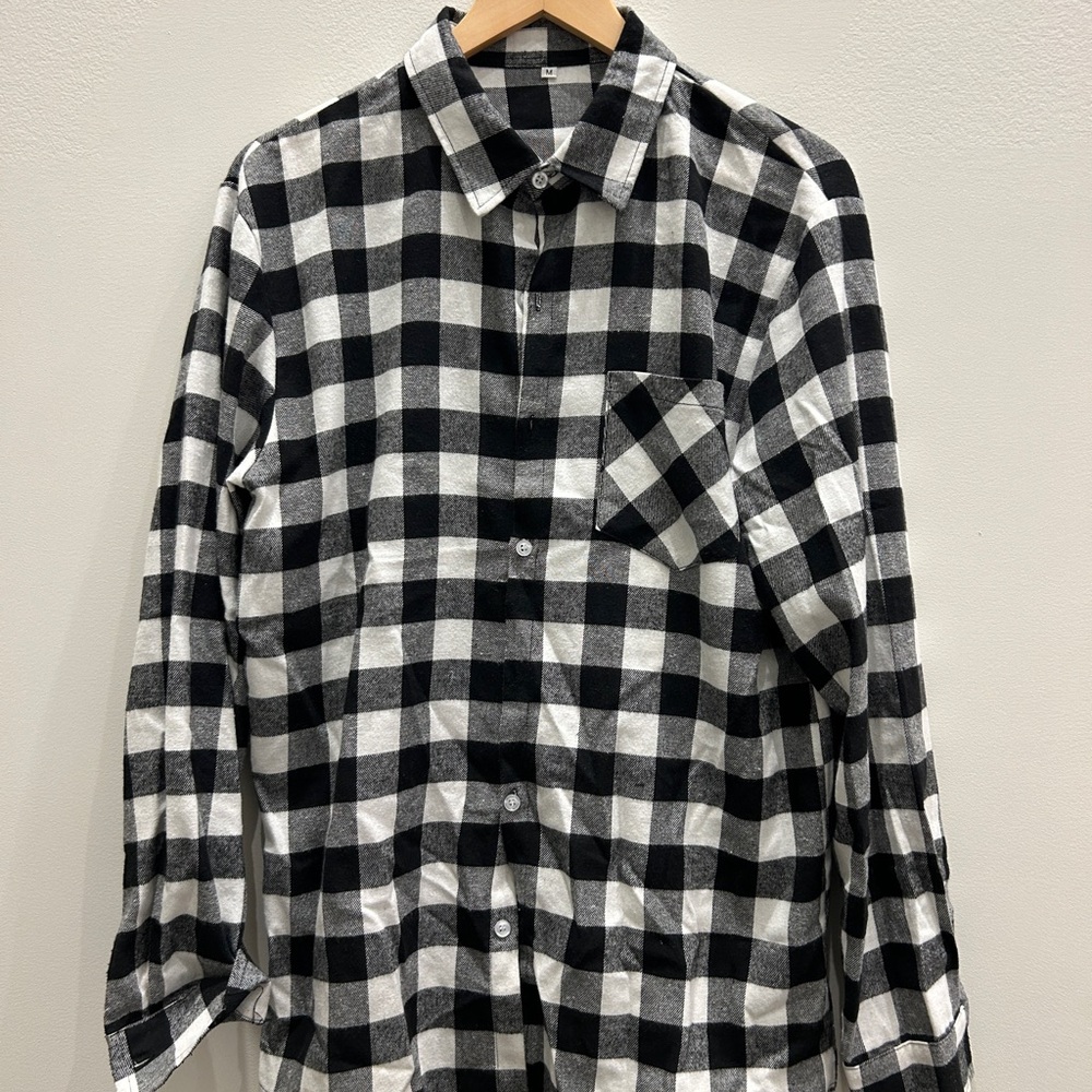 Black and White Checkered Men's Shirt